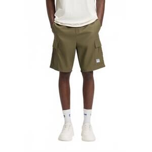 NEW HUGO BOSS structured cotton drawstring shorts in olive